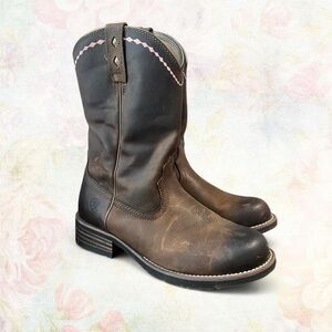 Ariat Unbridled Roper Brown Leather Western Boots
